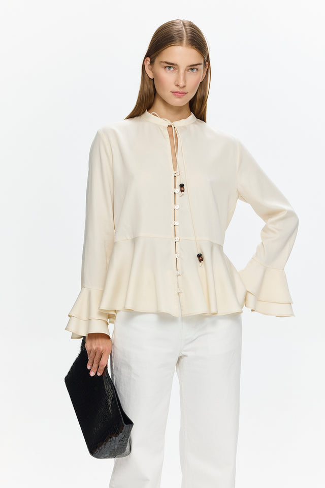 Pre-order: Charlotte Blouse Tencel Creme