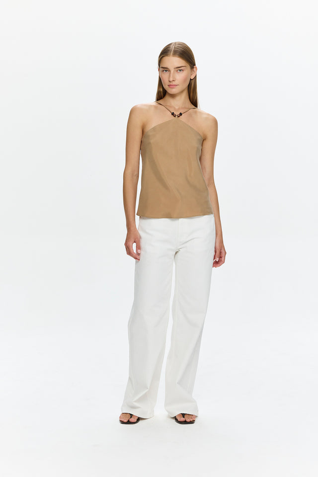 Abby Cupro Top Beige