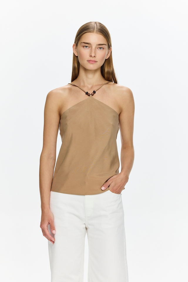 Abby Cupro Top Beige