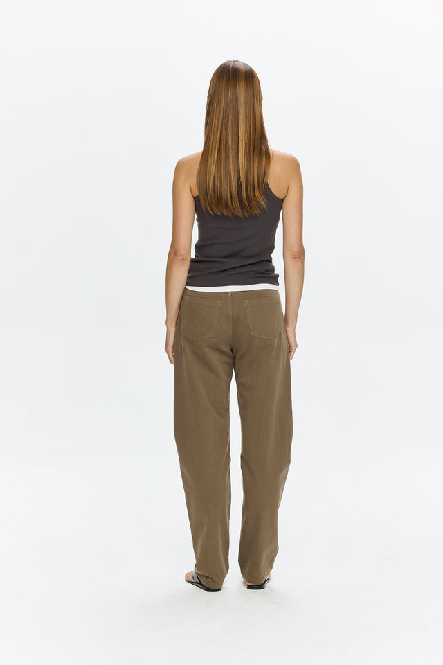 Barrel Leg Pants Olive