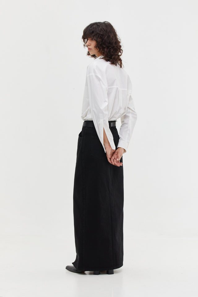 Denim Maxi Skirt Black – TRES