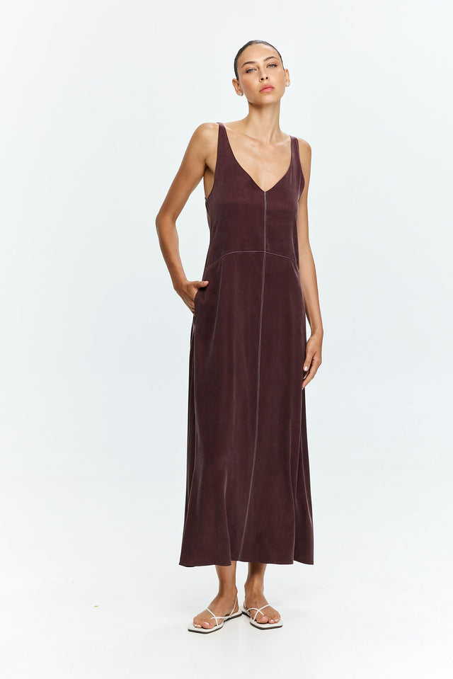 Kate Cupro Dress Bordeoux