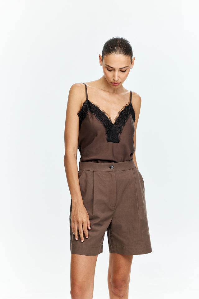 Celine Lace Top Dusty Brown