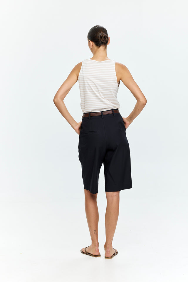 Boat neck Stripes Beige