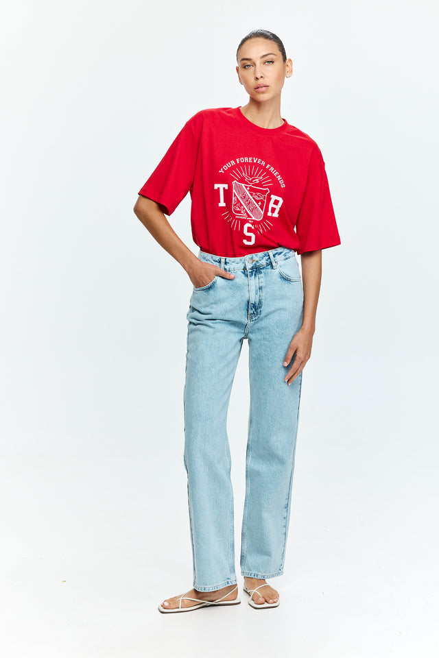 TRES Oversized T Red