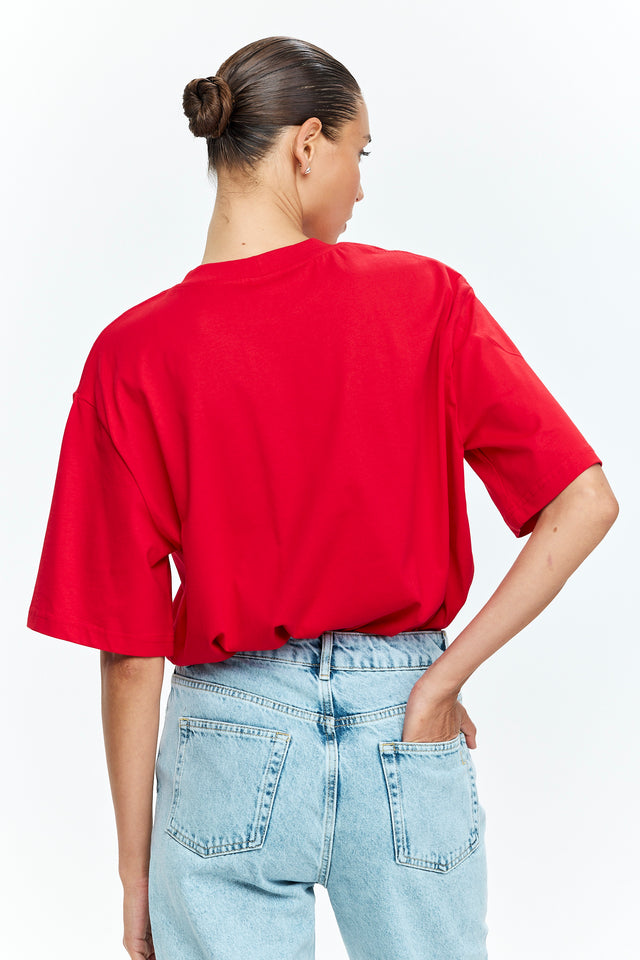 TRES Oversized T Red