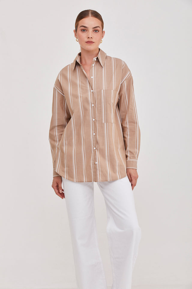 Andy Blouse Brown Stripes