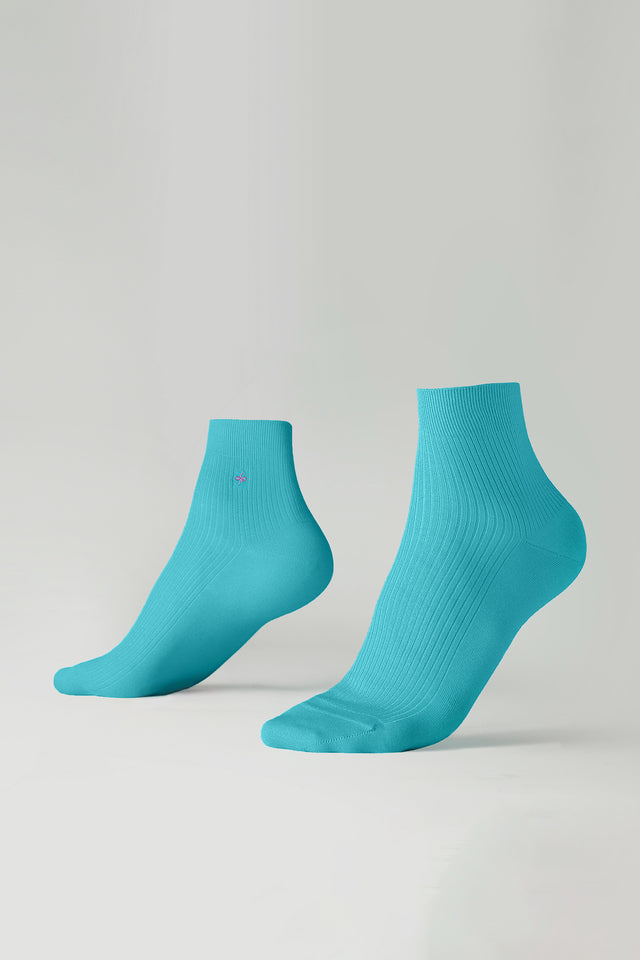 Ankle Ribbed Fine Socks - Independent Peacock