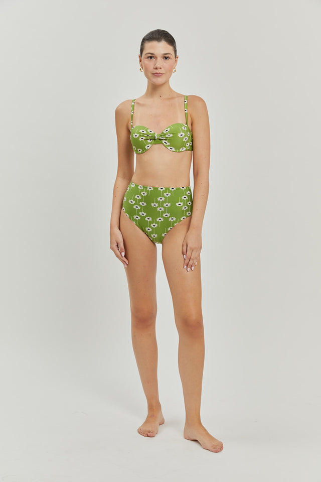 Green Print Karly Bikini bottom