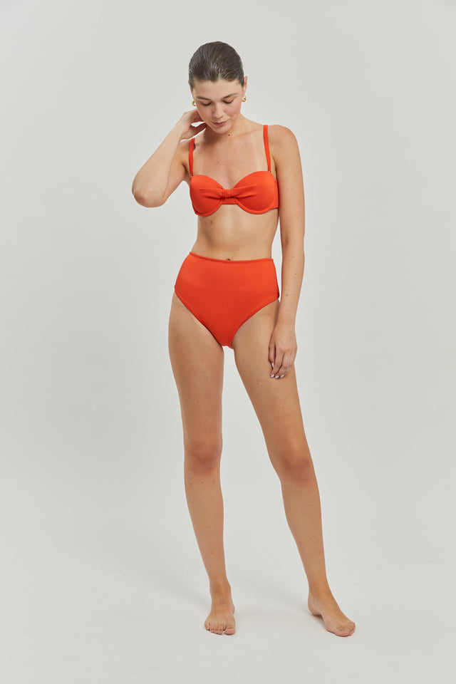 Orange ribbed Karly Bikini bottom