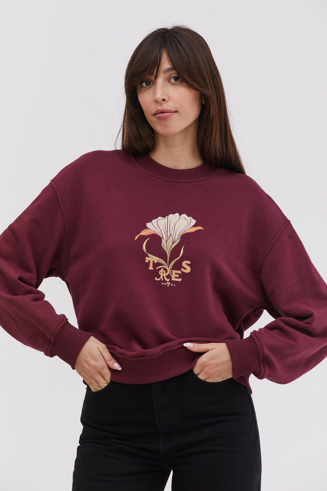 TRES classic sweatshirt Bordeaux